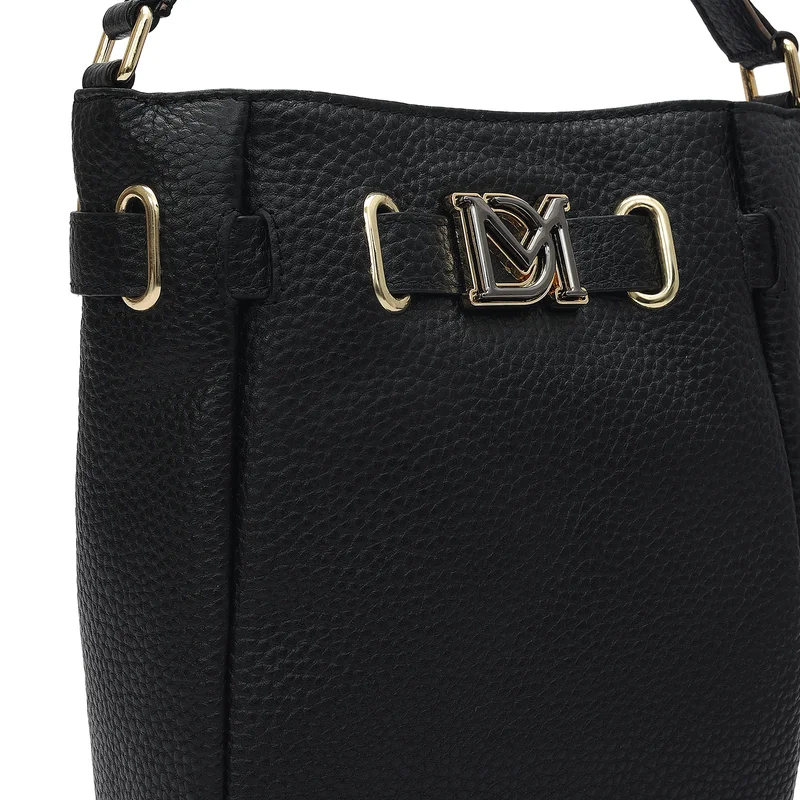 Da Milano Black Small Wax Leather Satchel - Black for Women | Best Price UAE